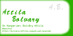 attila bolvary business card